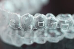 a close up of invisalign clear aligners